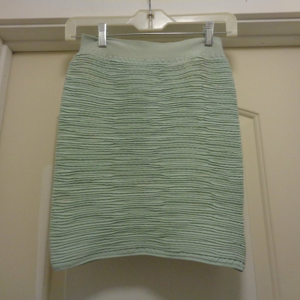 COQUETTE MERMAIDCORE MINT GREEN BODYCON TEXTURED STRETCH MINI SKIRT SM